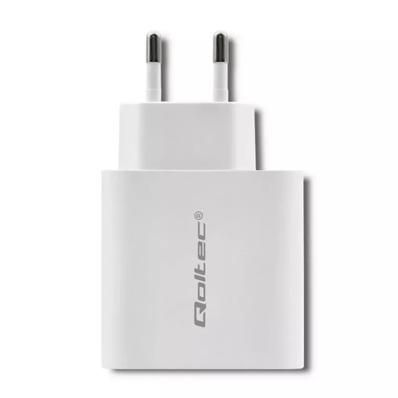 Qoltec 51718 Ladegerät | 45W | 5-20V | 2,4-3A | USB Typ C PD | USB | Weiß