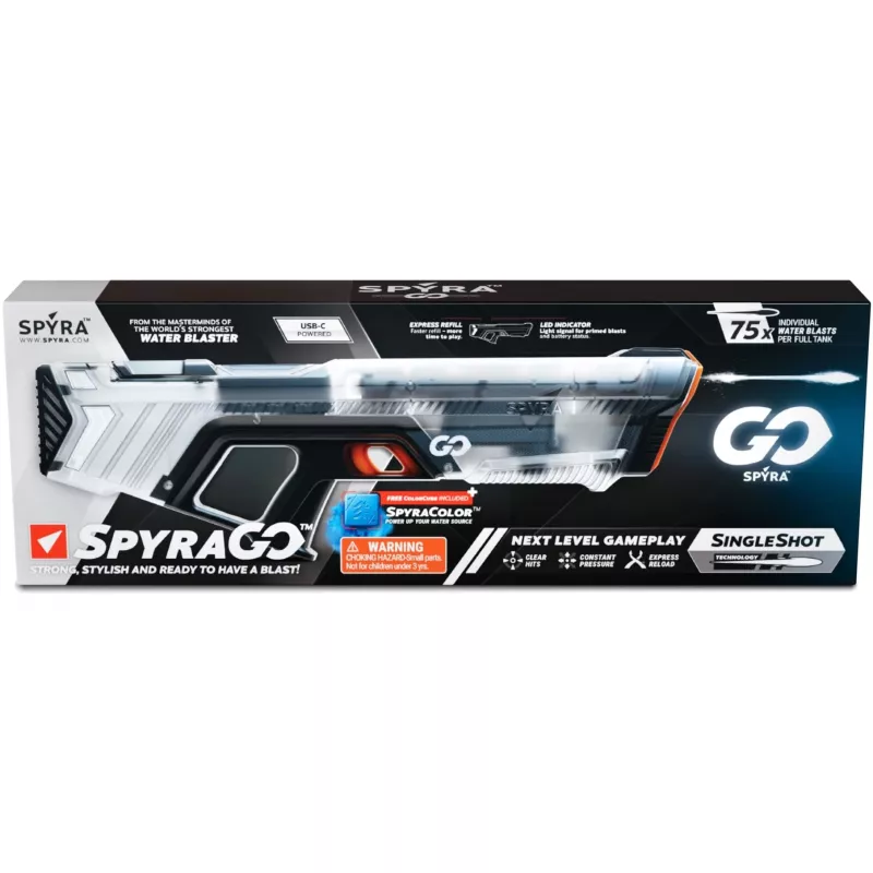 Wasserpistole SpyraOne SpyraGO Clear Transparent — kompakte wiederaufladbare Wasserpistole SPGO1T