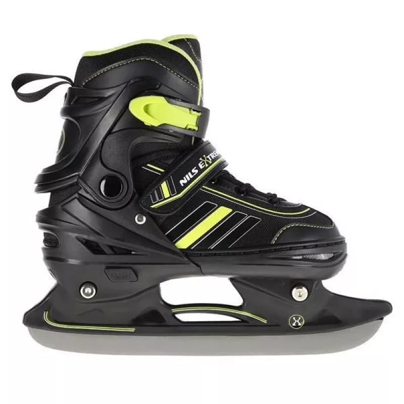 Nils Extreme NH18191 2IN1 Inline Skates Schwarz/LIME GRÖSSE L (39-43) mit austauschbaren Hockey-Skates