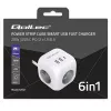 Power Cube QOLTEC 52547 Steckdosenleiste 3×AC-Steckdosen, 2×USB-A, 1×USB-C PD 20W