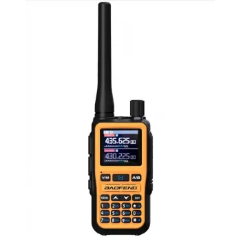 Handheld Baofeng Walkie-Talkie UV-5R Mini mit USB-C-Ladefunktion, Bluetooth, VHF/UHF, 5 W, 1600 mAh, orange
