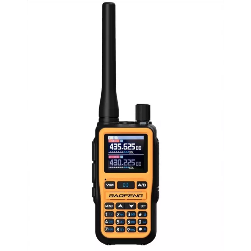 Handheld Baofeng Walkie-Talkie UV-5R Mini mit USB-C-Ladefunktion, Bluetooth, VHF/UHF, 5 W, 1600 mAh, orange