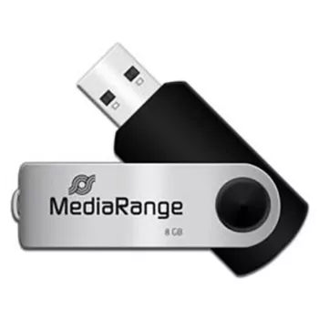 MediaRange MR908NTRL USB-Stick 8 GB USB Typ-A 2.0 Schwarz - Silber (MR908NTRL)