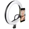 Maclean MCE610 10 12W LED Ring Light mit Stativ und Bluetooth-Auslöser, 3 Farben, 10 Helligkeitsstufen, 10% -100% einstellbare Helligkeit, 160 LED, Smartphone-Halter, Beleuchtungslicht