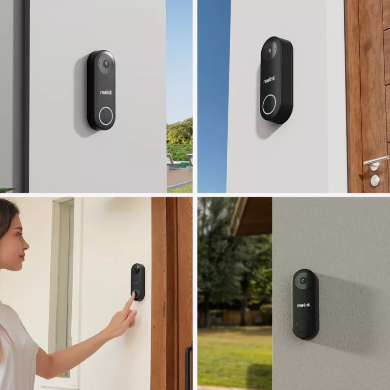 Reolink D340W - 5MP Video-Türklingel mit Gong, 2,4/5 GHz WLAN, Personenerkennung, Zwei-Wege-Audio, kompatibel mit NVRs