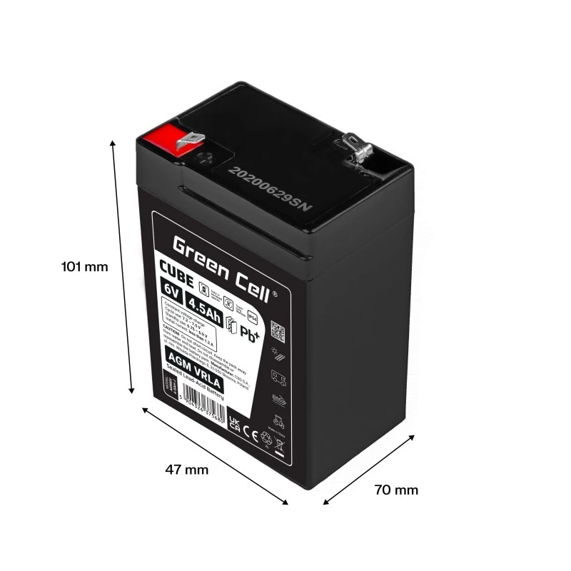 Batterie AGM VRLA 6V 4,5Ah IP54