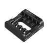 Batterieladegerät XTAR 4-Slot für AA/AAA (Li-Ion, NiMH) USB-C, LED-Anzeigen, schwarz