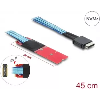 Converter M.2 Key M auf 1 x OCuLink SFF-8611 mit 45 cm Kabel — DELOCK 64360