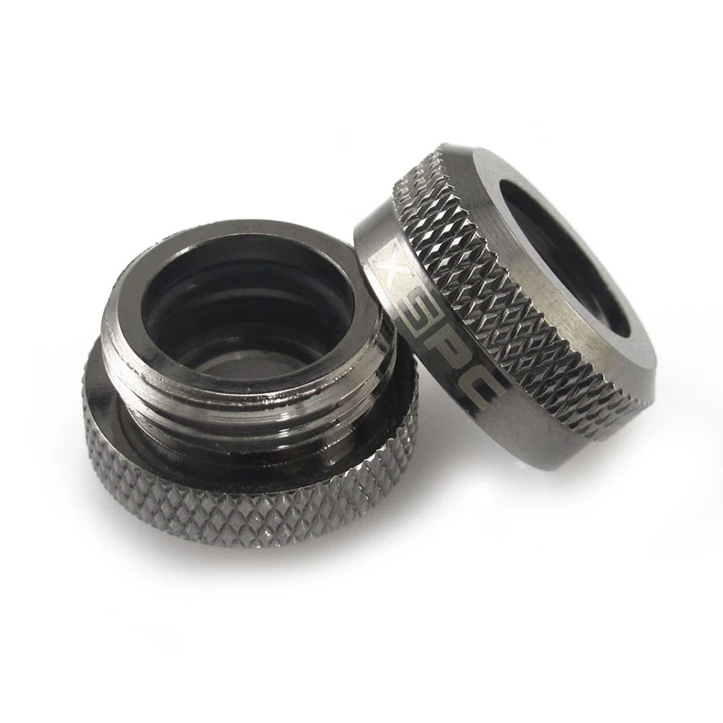 XSPC Connector G1/4 zu 14mm Hardtube, schwarz chrom - 8 Stück