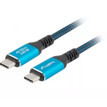 USB-C Kabel M/M USB4 1,5M 240W 60Hz Schwarz-Blau