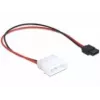 Delock Stromkabel Molex 4 Pin Stecker auf schlank SATA 6 Pin Buchse 24 cm