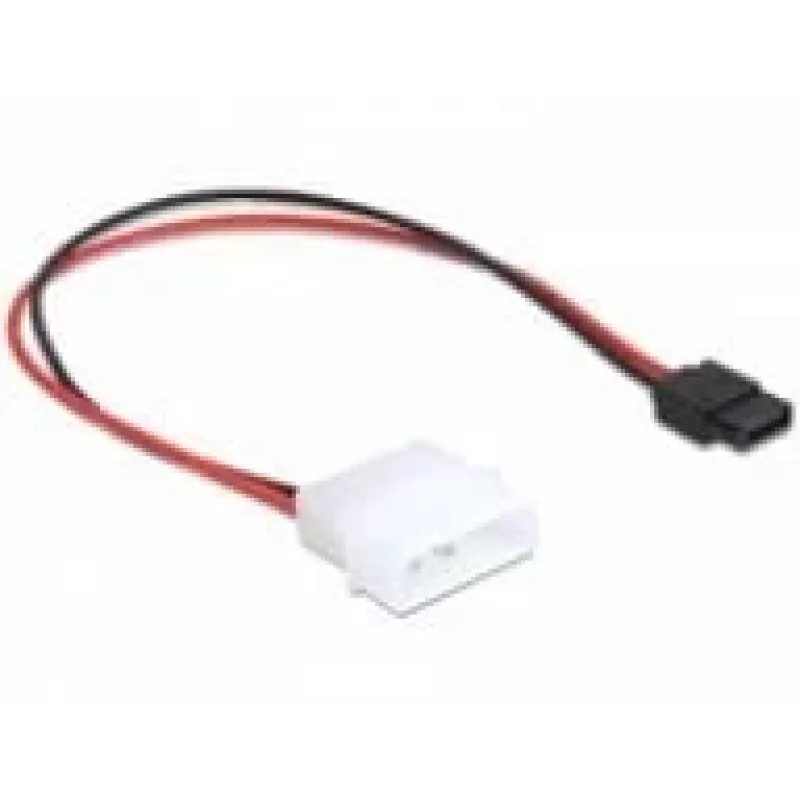 Delock Stromkabel Molex 4 Pin Stecker auf schlank SATA 6 Pin Buchse 24 cm
