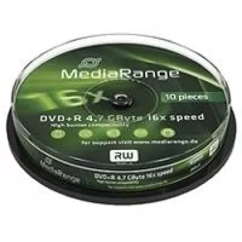 MediaRange - 10 x DVD+R - 4,7 GB (120 Min.) 16x - Spindel (MR453)