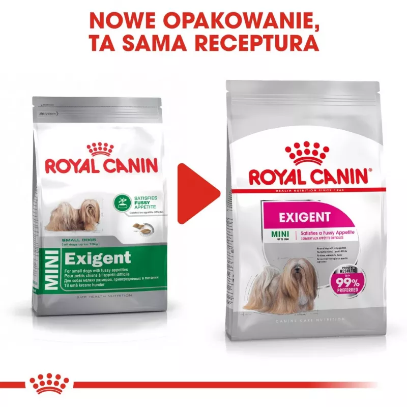 Trockenfutter für Hunde Royal Canin Mini Exigent 1 kg — kleine Rasse Senior, 30 % Protein, 22 % Fett