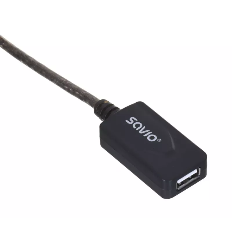 Aktive USB-Verlängerung SAVIO CL-130 10 m USB 2.0 A Stecker–Buchse, 5 V, schwarz