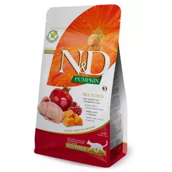 Trockenfutter für Katzen Farmina N&D Pumpkin Adult 5 kg — Wachtel, 46 % Protein, 11 % Fett