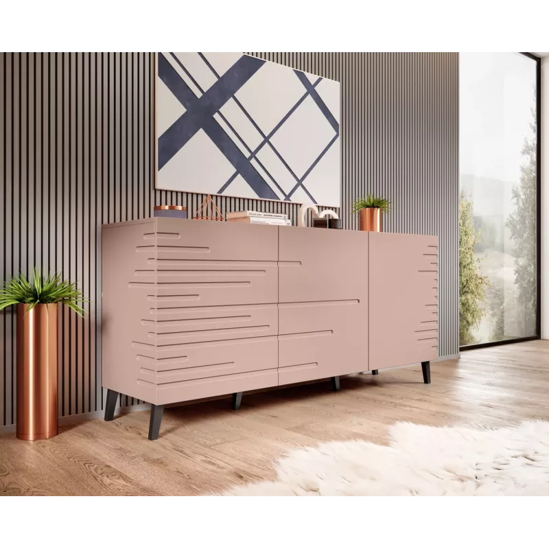 Kommode cama meble Cama Nova 155 × 40 × 72 cm, rosa matt, MDF-Korpus