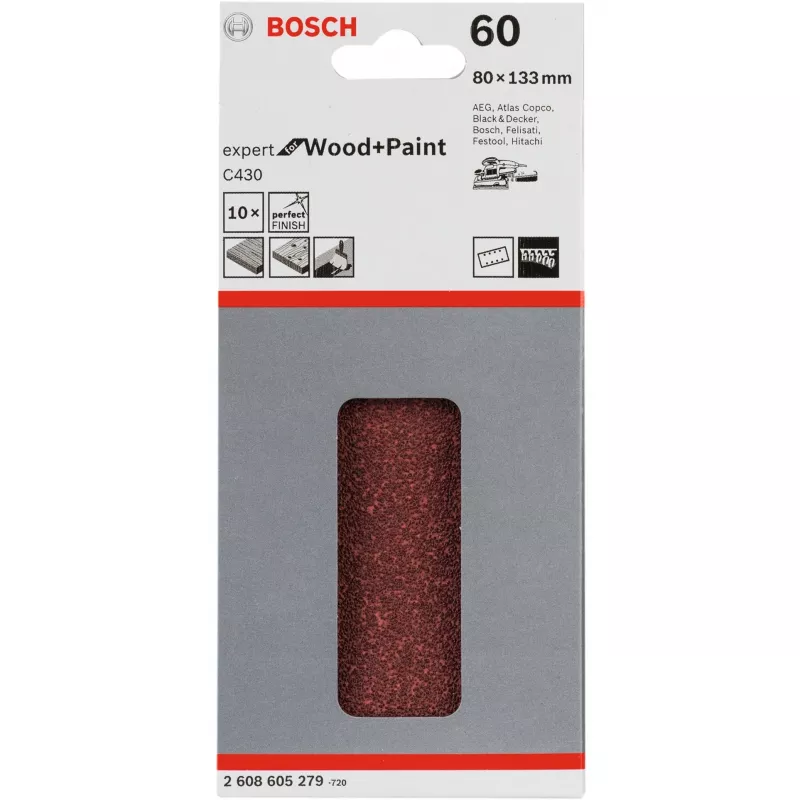 Schleifblatt Bosch C430 Expert für Holz und Lack Grobkorn P60 80x133mm