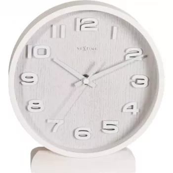 NeXtime Wanduhr 5192wi Wood Wood Small 22x20 cm, Weiß