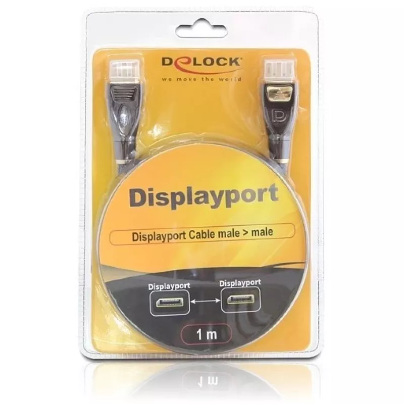 DisplayPort-Kabel DeLOCK 82770 1 m Schwarz Braun