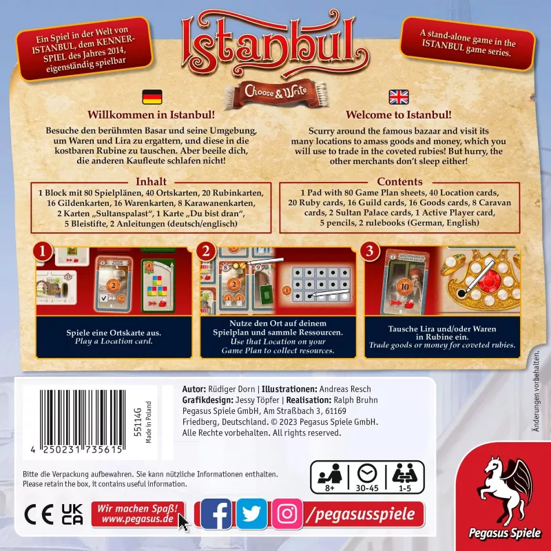 Istanbul - Choose & Write, Brettspiel