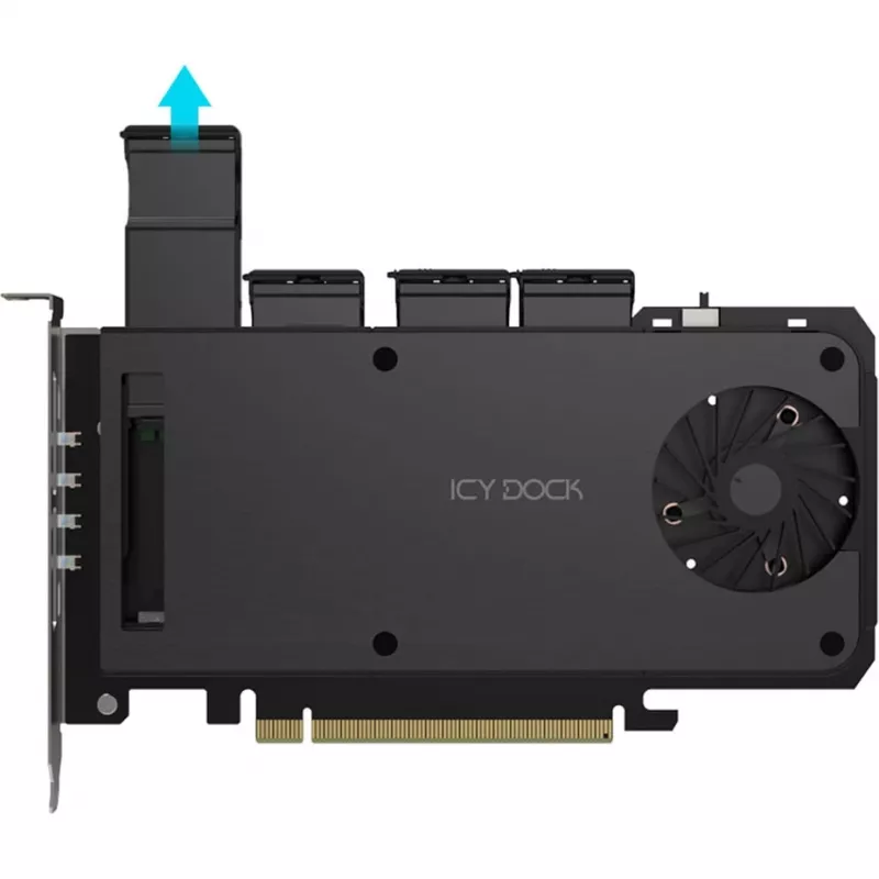 Mobilrahmen-Adapterkarte icy dock MB204MP-1B — 4 × M.2 NVMe SSD Hot-Swap-Mobilrahmen