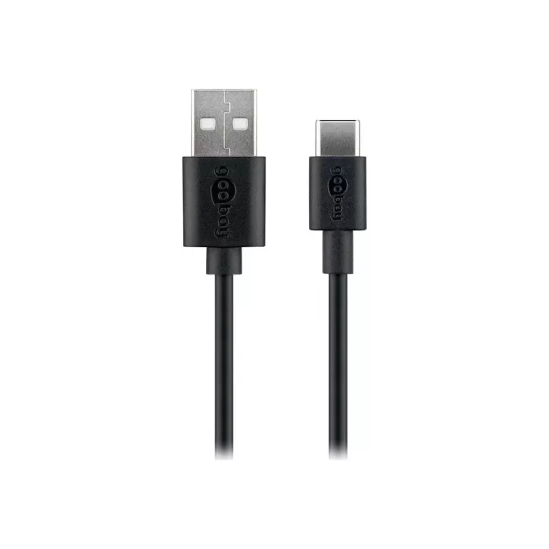 Wentronic Goobay - USB-Kabel - USB (M) auf USB-C (M) - USB 2.0 - 3 A - 2,0 m - Schwarz (59122)