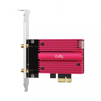 Interne WLAN Bluetooth Netzwerkkarte Cudy WE9300S PCIe, Wi‑Fi 7 (802.11be) Tri‑band 2.4/5/6 GHz, 5765 Mbit/s, Bluetooth 5.4, externe 2x2 Antenne