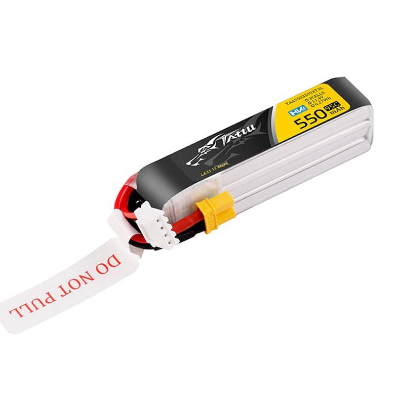 Tattu 3s 550mAh 95C 11.4V HV Lipo Akku mit XT30 Stecker Long-Pack Verbinder