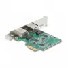 DeLOCK PCI Express x1 Karte auf 2 x RJ45 2,5 Gigabit LAN RTL8125 kabelgebundenes Ethernet