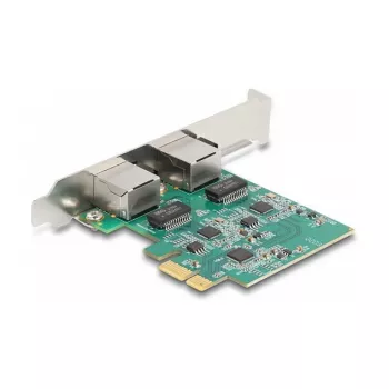 DeLOCK PCI Express x1 Karte auf 2 x RJ45 2,5 Gigabit LAN RTL8125 kabelgebundenes Ethernet