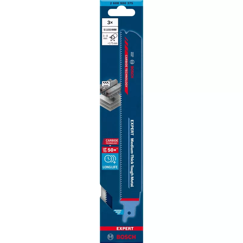Bosch Expert 2 608 900 375 Stich-/Bügel-/Säbelsägeblatt Carbide 3 Stück