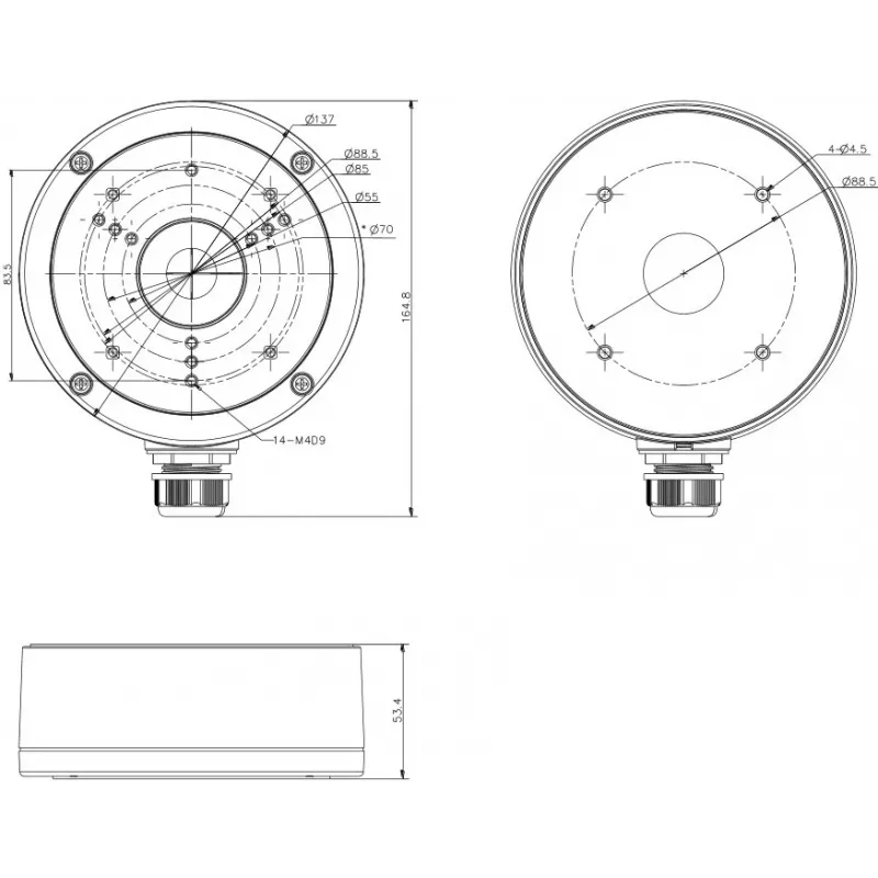HIKVISION DS-1280ZJ-S Schwarz BOX