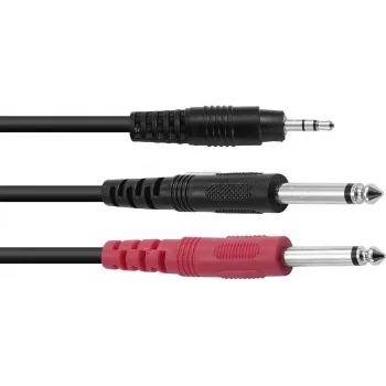 Adapterkabel Omnitronic 3,5 mm auf 2 × 3,5 mm, Stereo-Splitter, 1,5 m