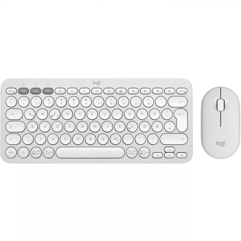 Logitech Pebble 2 Combo Set, Weiß, Kabellos, Deutsch, 920-012204