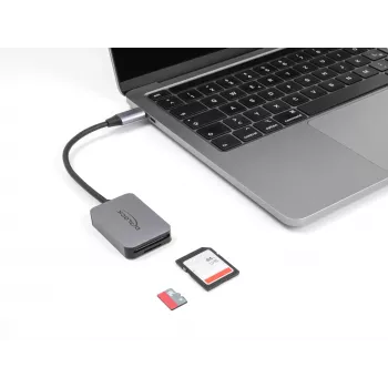DeLOCK USB Typ-C Kartenleser Aluminium SD Micro SD 5000 Mbit/s