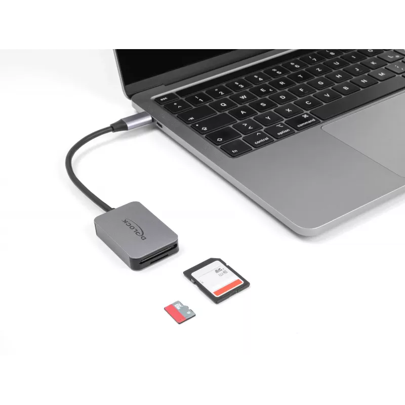 DeLOCK USB Typ-C Kartenleser Aluminium SD Micro SD 5000 Mbit/s