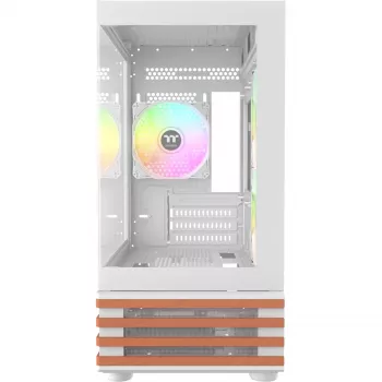 PC Micro Tower Gehäuse THERMALTAKE View 170 WS ARGB Snow — Micro ATX, weiß, 2x120mm Seite, 1x120mm Rückseite, Netzteil unten, unterstützt 2,5 Zoll/3,5 Zoll