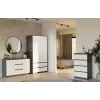 Kommode 2 Türen 3 Schubladen top e shop M-MP-K-MAL-2D3S-ANTBIA — Anthrazitrahmen, Weiße Türen, 1200×750×400 mm