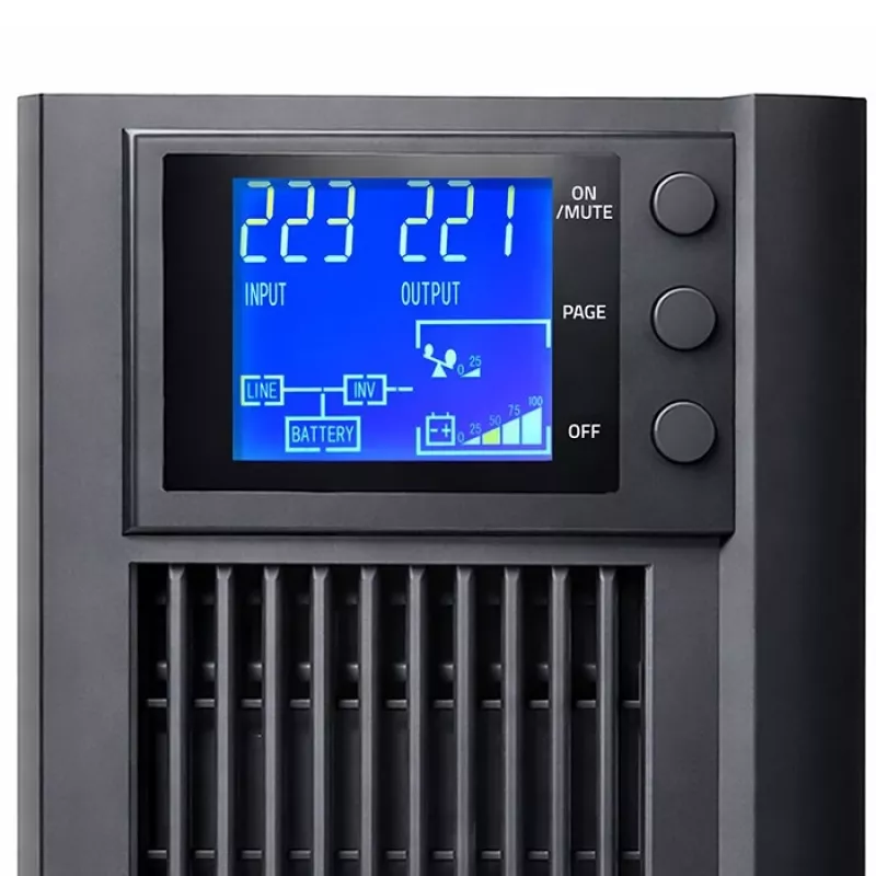 UPS QOLTEC Pure Sine Wave 1kVA 800W mit AVR und LCD-Anzeige