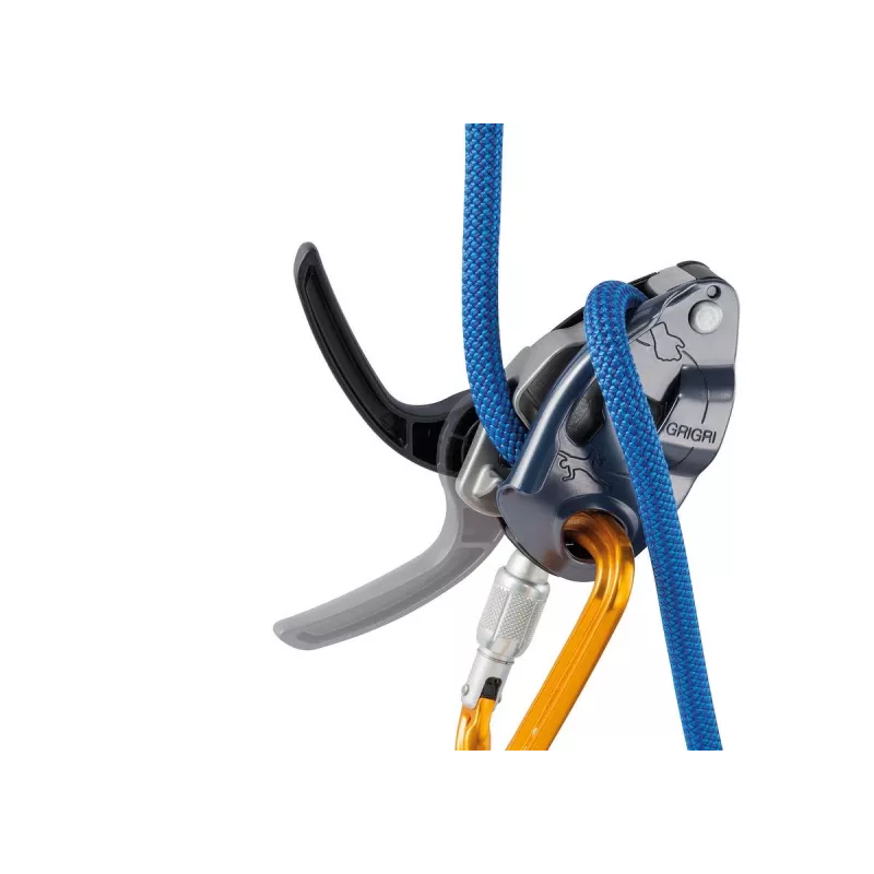 Tubular belay device Petzl GRIGRI – Aluminium und Stahl, 175 g, 1 Stück, rot/orange