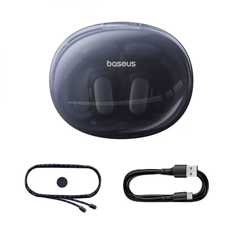 Baseus Eli Sport 1 Open-Ear TWS Cosmic Schwarz USB-Kabel