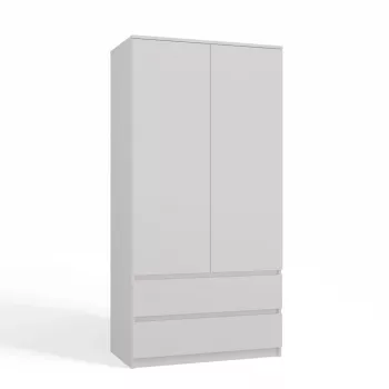 Garderobenschrank Top E Shop SZAFA MALWA B 5 Regale 2 Drehtüren Weiß 900×500×1800 mm