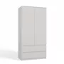 Garderobenschrank Top E Shop SZAFA MALWA B 5 Regale 2 Drehtüren Weiß 900×500×1800 mm