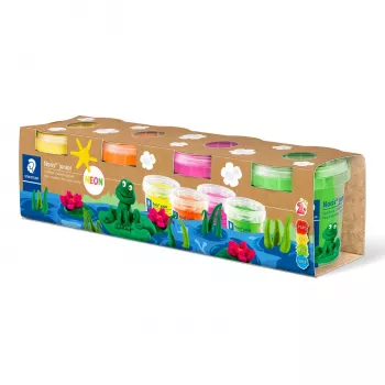 Modelliermasse Staedtler 813F SLE — Neonfarben Grün, Orange, Pink, Gelb, 1 Stück