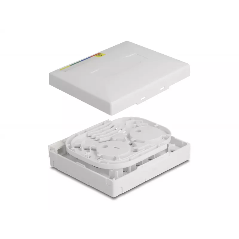 DeLOCK Glasfaser-Anschlussdose FTTH Wandmontage 4 x SC Simplex LC Duplex weiß