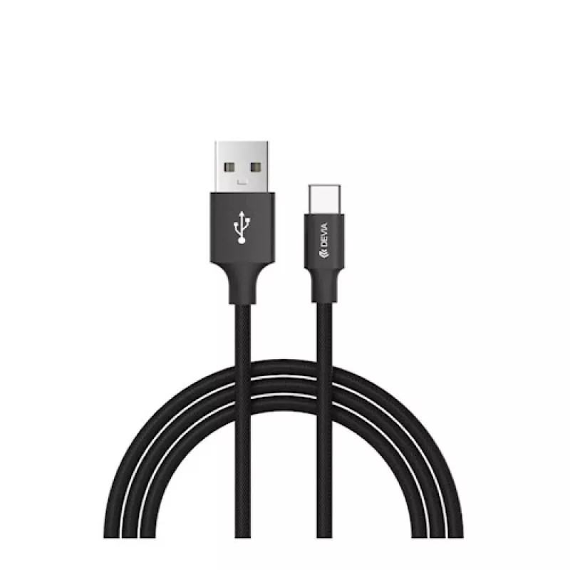 USB-Datenkabelset Devia Pheez Series Micro – 3er-Pack: 25 cm, 1 m, 2 m – Schwarz