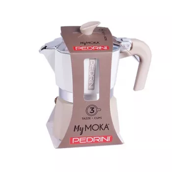 Moka-Kanne Pedrini 02CF168 — Espressokocher aus Aluminium für den Herd, 3-Tassen-Kapazität