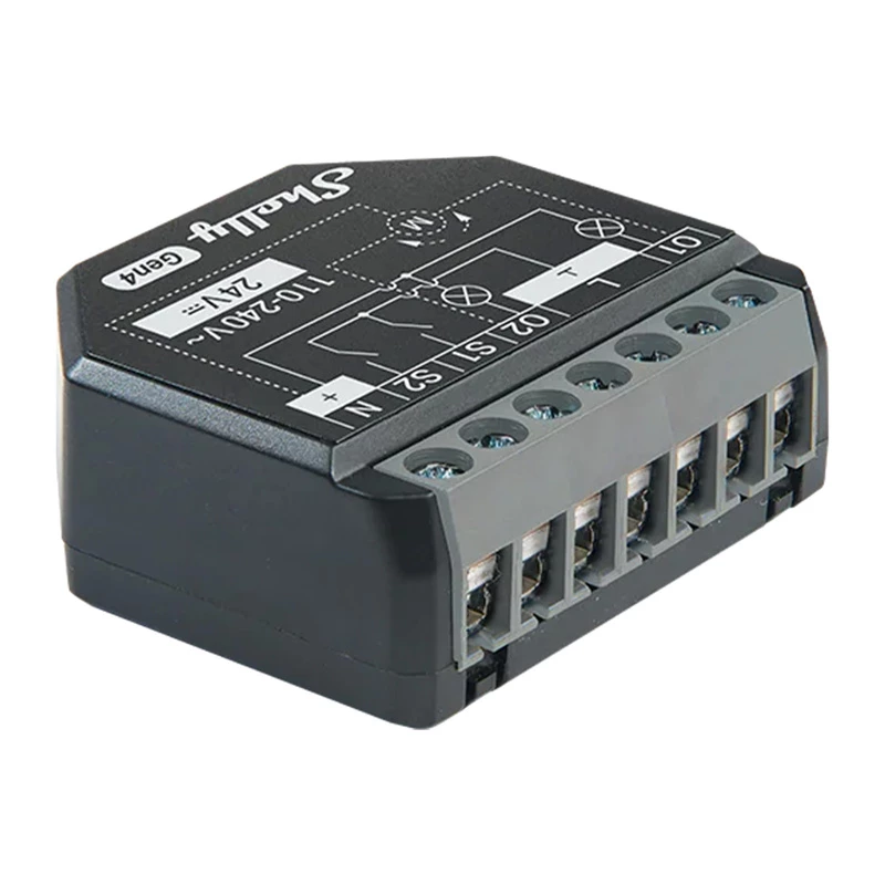 Shelly 2PM Gen4 Rollladen-/Jalousieaktor 2 Kanäle, AC 110–240V, 2,4 GHz Wi‑Fi, 1,4 W, 8000 KB Flash
