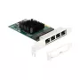 DeLOCK PCI Express x4 Karte 4 x RJ45 Gigabit LAN BCM Grau